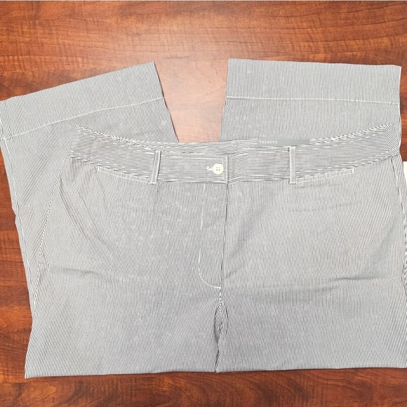 Talbots Pants - Talbots Wide Leg Crop Chino Women 18W Blue White NWT Pinstripe Cotton Trousers